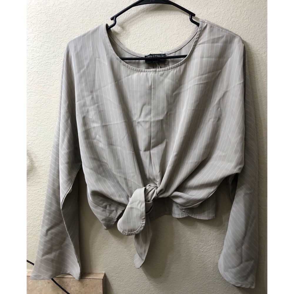 Striped long sleeve blouse